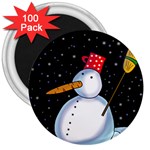 Lonely snowman 3  Magnets (100 pack)