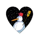 Lonely snowman Heart Magnet