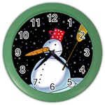 Lonely snowman Color Wall Clocks