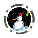 Lonely snowman Poker Chip Card Guards