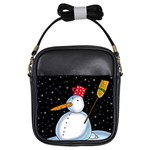 Lonely snowman Girls Sling Bags