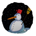 Lonely snowman Large 18  Premium Round Cushions