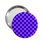 Bright Mod Pink Circles On Blue 2.25  Handbag Mirrors