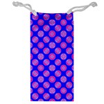 Bright Mod Pink Circles On Blue Jewelry Bags