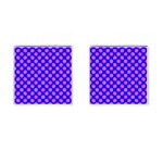 Bright Mod Pink Circles On Blue Cufflinks (Square)
