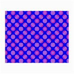 Bright Mod Pink Circles On Blue Small Glasses Cloth (2-Side)