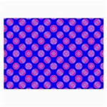 Bright Mod Pink Circles On Blue Large Glasses Cloth (2-Side)