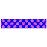 Bright Mod Pink Circles On Blue Flano Scarf (Small)