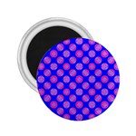 Bright Mod Pink Circles On Blue 2.25  Magnets