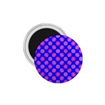 Bright Mod Pink Circles On Blue 1.75  Magnets