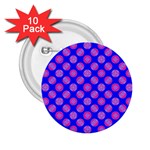 Bright Mod Pink Circles On Blue 2.25  Buttons (10 pack) 