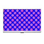Bright Mod Pink Circles On Blue Business Card Holders