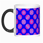 Bright Mod Pink Circles On Blue Morph Mugs