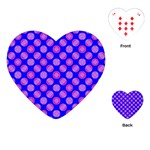 Bright Mod Pink Circles On Blue Playing Cards (Heart) 