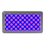 Bright Mod Pink Circles On Blue Memory Card Reader (Mini)