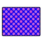 Bright Mod Pink Circles On Blue Double Sided Fleece Blanket (Small) 