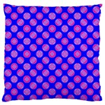 Bright Mod Pink Circles On Blue Standard Flano Cushion Case (Two Sides)