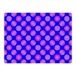 Bright Mod Pink Circles On Blue Double Sided Flano Blanket (Mini) 