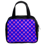 Bright Mod Pink Circles On Blue Classic Handbags (2 Sides)