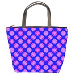 Bright Mod Pink Circles On Blue Bucket Bags