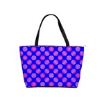 Bright Mod Pink Circles On Blue Shoulder Handbags