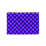 Bright Mod Pink Circles On Blue Cosmetic Bag (Medium) 
