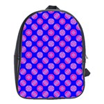 Bright Mod Pink Circles On Blue School Bags(Large) 