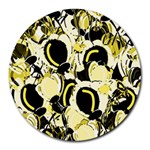Yellow abstract garden Round Mousepads