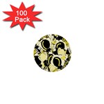 Yellow abstract garden 1  Mini Buttons (100 pack) 
