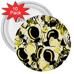 Yellow abstract garden 3  Buttons (10 pack) 