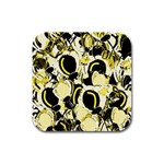 Yellow abstract garden Rubber Square Coaster (4 pack) 