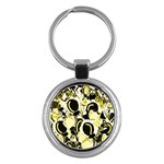Yellow abstract garden Key Chains (Round) 