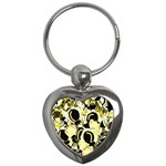Yellow abstract garden Key Chains (Heart) 