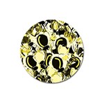 Yellow abstract garden Magnet 3  (Round)