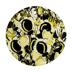 Yellow abstract garden Round Ornament (Two Sides) 