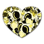 Yellow abstract garden Heart Mousepads