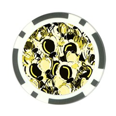 Yellow abstract garden Poker Chip Card Guards (10 pack)  from UrbanLoad.com Front