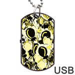 Yellow abstract garden Dog Tag USB Flash (Two Sides) 