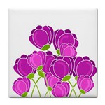 Purple flowers Tile Coasters