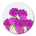 Purple flowers Round Mousepads