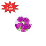 Purple flowers 1  Mini Magnets (100 pack) 