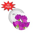 Purple flowers 1.75  Buttons (10 pack)