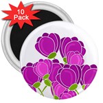 Purple flowers 3  Magnets (10 pack) 
