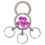 Purple flowers 3-Ring Key Chains