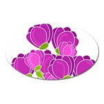 Purple flowers Oval Magnet