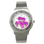 Purple flowers Stainless Steel Watch