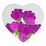 Purple flowers Heart Ornament (2 Sides)