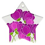 Purple flowers Star Ornament (Two Sides) 