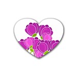 Purple flowers Heart Coaster (4 pack) 
