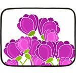 Purple flowers Double Sided Fleece Blanket (Mini) 